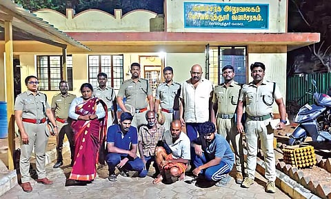 Accused with the forest department officials