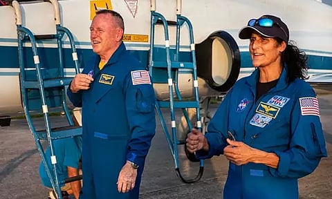 NASA astronauts Barry Wilmore and Sunita Williams at Kennedy Space Centre in Florida ahead of NASA’s Boeing Crew Flight Test. (Photo/NASA)