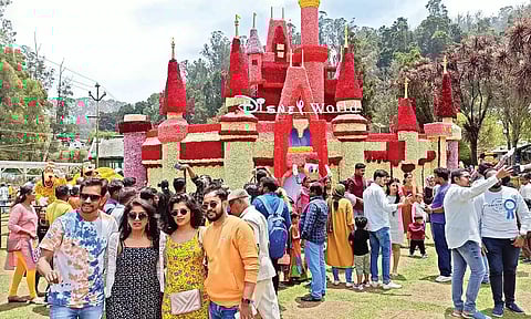 Tourists click selfies at the Government Botanical Garden in Ooty (file)