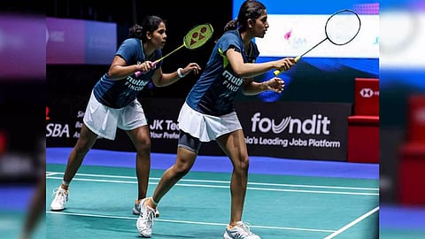 Gayatri Gopichand and Treesa Jolly in action during Singapore Open (Image: Badminton photo)