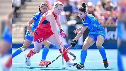 Indian women’s hockey team and Great Britain (Photo/IANS)