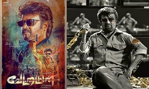 Posters of 'Vettaiyan' and 'Coolie'.