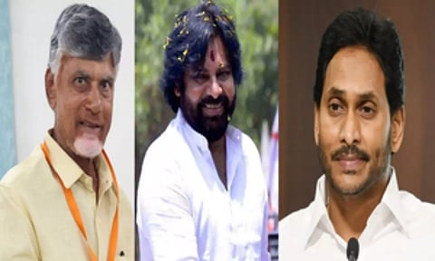 Chandrababu Naidu, Pawan Kalyan, Jagan Mohan Reddy (IANS)