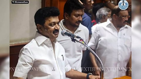 MK Stalin addresses the media at the DMK party office after holding a substantial lead in the LokSabha election results (Photo/Hemanathan M)