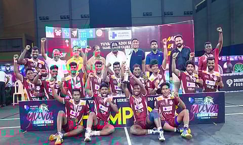 VELS University celebrating after winning Yuva Kabaddi Series (Photo: Yuva Kabaddi Series)