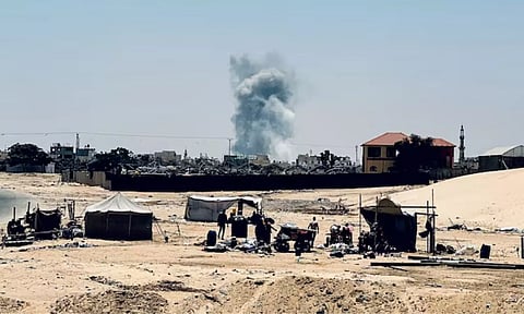 Smoke rises during an Israeli military operation in Rafah, southern Gaza (Reuters)