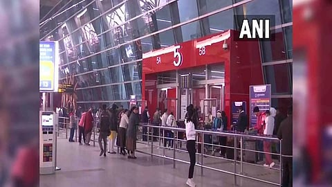 Visuals from Delhi airport. (Photo/ANI)