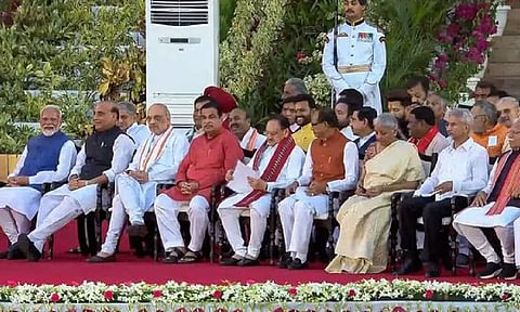 BJP leaders during the oath-taking ceremony at the Rashtrapati Bhavan
