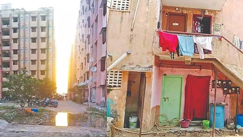 (L-R) Perumbakkam Resettlement Site; Semmenchery Resettlement Site