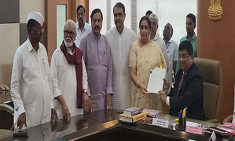 Sunetra Pawar files nomination for Rajya Sabha bye-election in Maharashtra. (Photo/ANI)