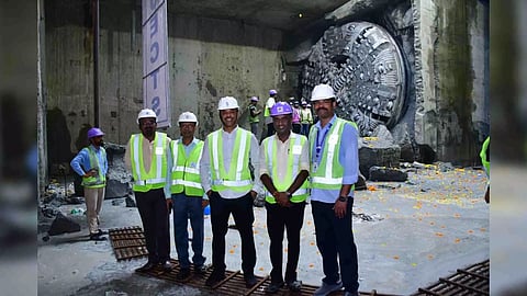 Tunnel Boring Machine (TBM) named Annamalai breaks through at Otteri shaft in corridor 3