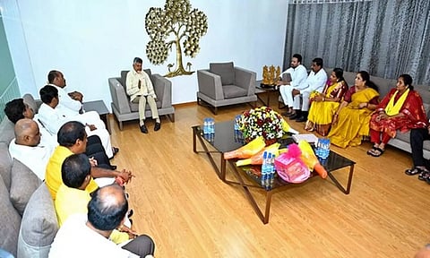 Andhra Pradesh Chief Minister N Chandrababu Naidu with his cabinet ministers (ANI)