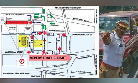 Traffic diversion map of Strahans road