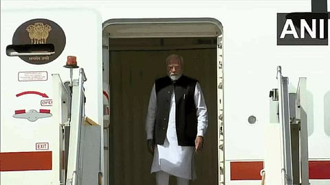 PM Narendra Modi returns to Delhi (Photo/ANI)