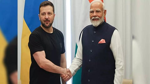 Ukrainian President Zelenskyy and PM Modi 