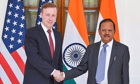 National Security Adviser (NSA) Ajit Doval and US NSA Jake Sullivan (PTI)
