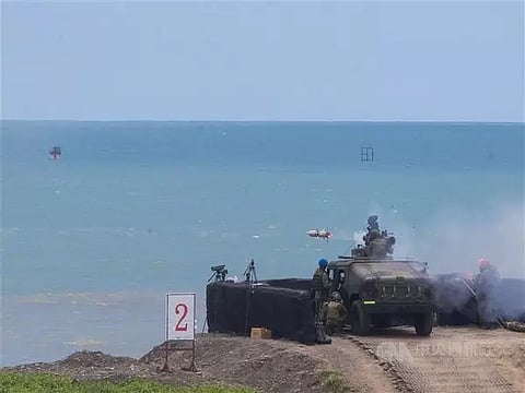 A TOW 2A missile is launched during a military exercise in Pingtung County, southern Taiwan, in July 2023. (Photo/CNA)
