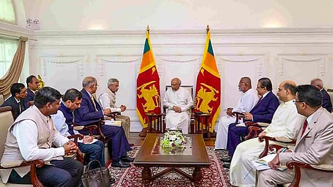 External Affairs Minister S. Jaishankar with Prime Minister of Sri Lanka Dinesh Gunawardena during a meeting, in Sri Lanka, Thursday, June 20, 2024. (Photo/PTI) 