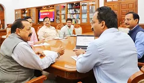 ISRO Chairman S. Somanath, his team and senior officials 