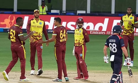 Andre Russell celebrates with his teammates after picking up a wicket (Photo: X/@windiescricket)
@windiescricket
@windiescricket
@windiescricket
@windiescricket
@windiescricket