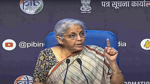 Union Finance Minister Nirmala Sitharaman addresses a press conference after the 53rd GST Council Meeting (Photo/PTI)