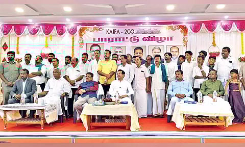KAIFA members being felicitated in Thanjavur on Saturday