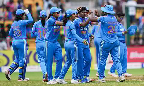 Indian player's celebrating after a wicket (PTI)