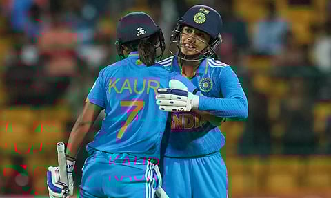 Indian player's Smriti Mandhana and Harmanpreet Kaur (PTI) 