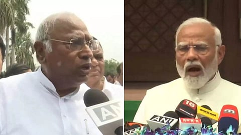 Congress president Mallikarjun Kharge; PM Modi