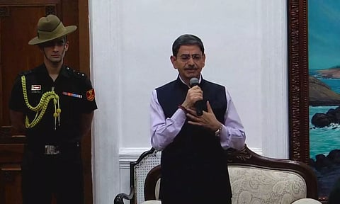 Governor R N Ravi delivering a keynote address, after launching the national awareness campaign on "International Day of Drug Abuse and Illicit Trafficking" at Raj Bhavan