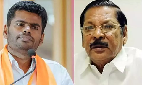  BJP state president K Annamalai; DMK organising secretary RS Bharathi 