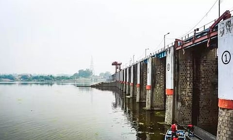 A reservoir and treatment plant of the Delhi Jal Board in Wazirabad (ANI)