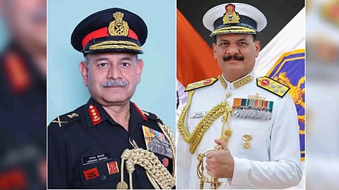 Lt General Upendra Dwivedi and Admiral Dinesh Tripathi (Photo/ANI)