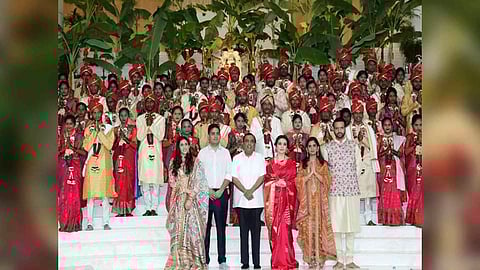 Ambani family hosts mass wedding for underprivileged couples (Image/ANI)
