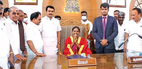Coimbatore Mayor Kalpana Anandakumar at her office (file photo)