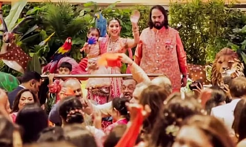 Anant Ambani and Radhika Merchant’s Mameru ceremony (PTI)