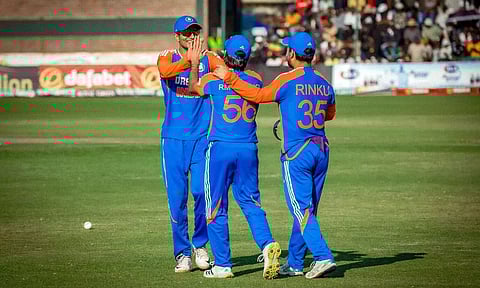 Indian team players celebrated their victory (PTI)