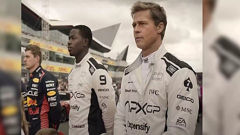 Brad Pitt in a still from 'F1' teaser (Image: YouTube)