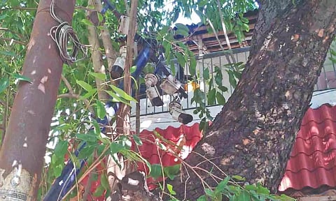 CCTV cameras which appears damaged on Bharati Road in Perambur