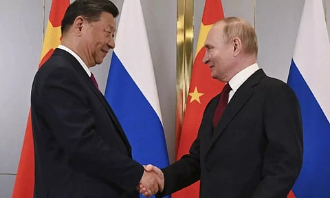 Russian President Vladimir Putin and Chinese President Xi Jinping (AP)