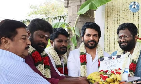 The auspicious pooja for Karthi starrer Sardar2