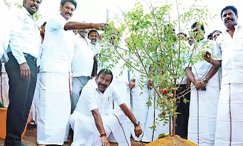 Minister for Municipal Administration KN Nehru and School Education Minister Anbil Mahesh Poyyamozhi 