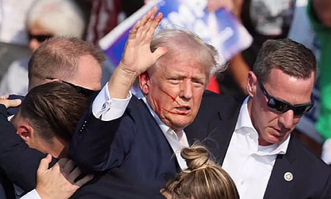 Donald Trump at the rally (Photo: ANI)