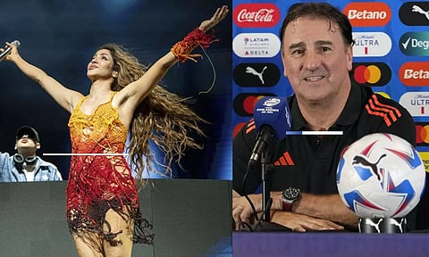 Shakira; Colombia coach Néstor Lorenzo (AP)
