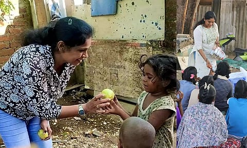 Kalyananthy’s ‘fruit of love’ to kids of a marginalised community in Kotturpuram; Distributing sanitary napkins under Project Princess initiative