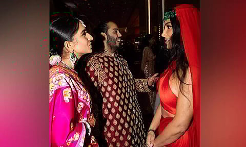 Kim Kardashian with Anant Ambani, Radhika Merchant