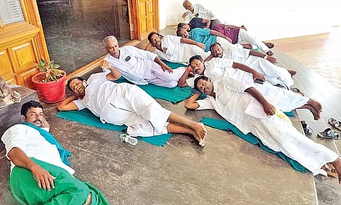 Farmers protesting in Thanjavur
