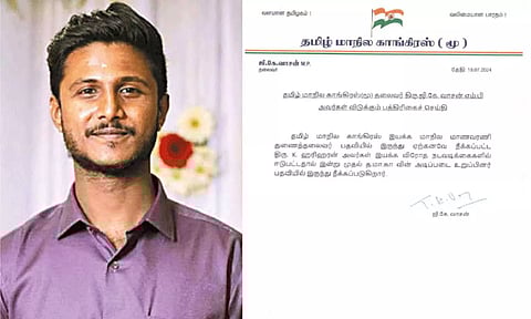 K Hariharan; statement released by GK Vasan (Dailythanthi)