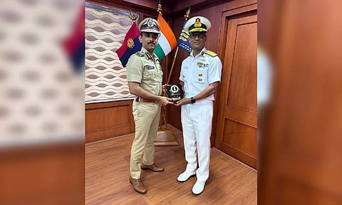 Donny Michael, IG, Commander, Coast Guard with A Arun, Commissioner of Police