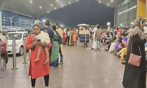 Passengers at Chennai airport immigration